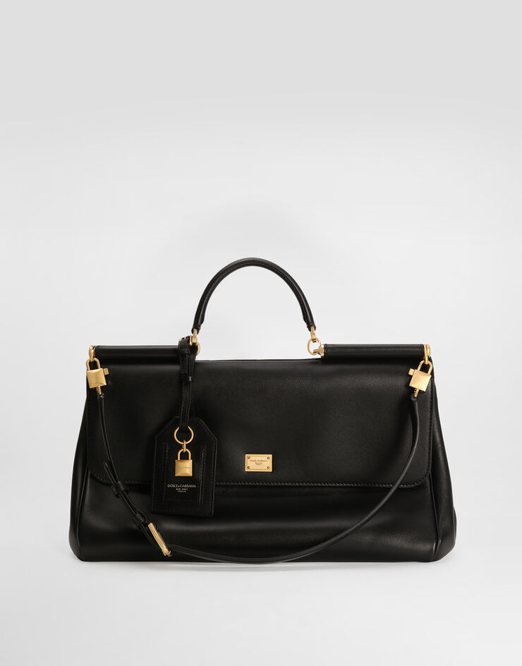Dolce & Gabbana Borsa a mano My Sicily in pelle di vitello plongé Nero BB7814B7321