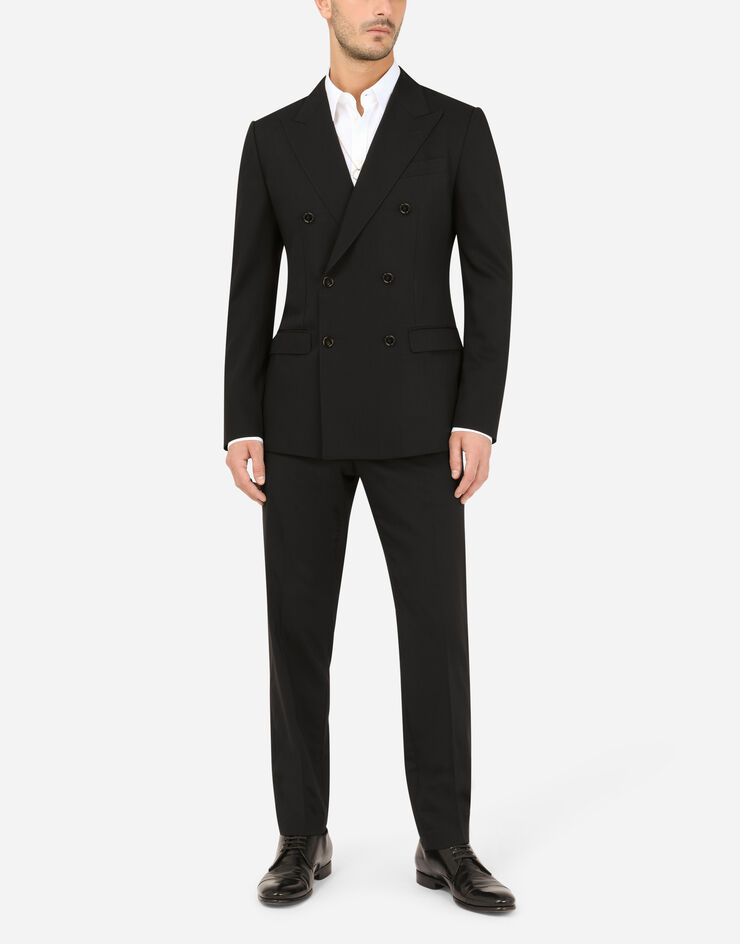 Dolce & Gabbana Double-breasted virgin wool Taormina jacket Black G2NZ3TFU2KF