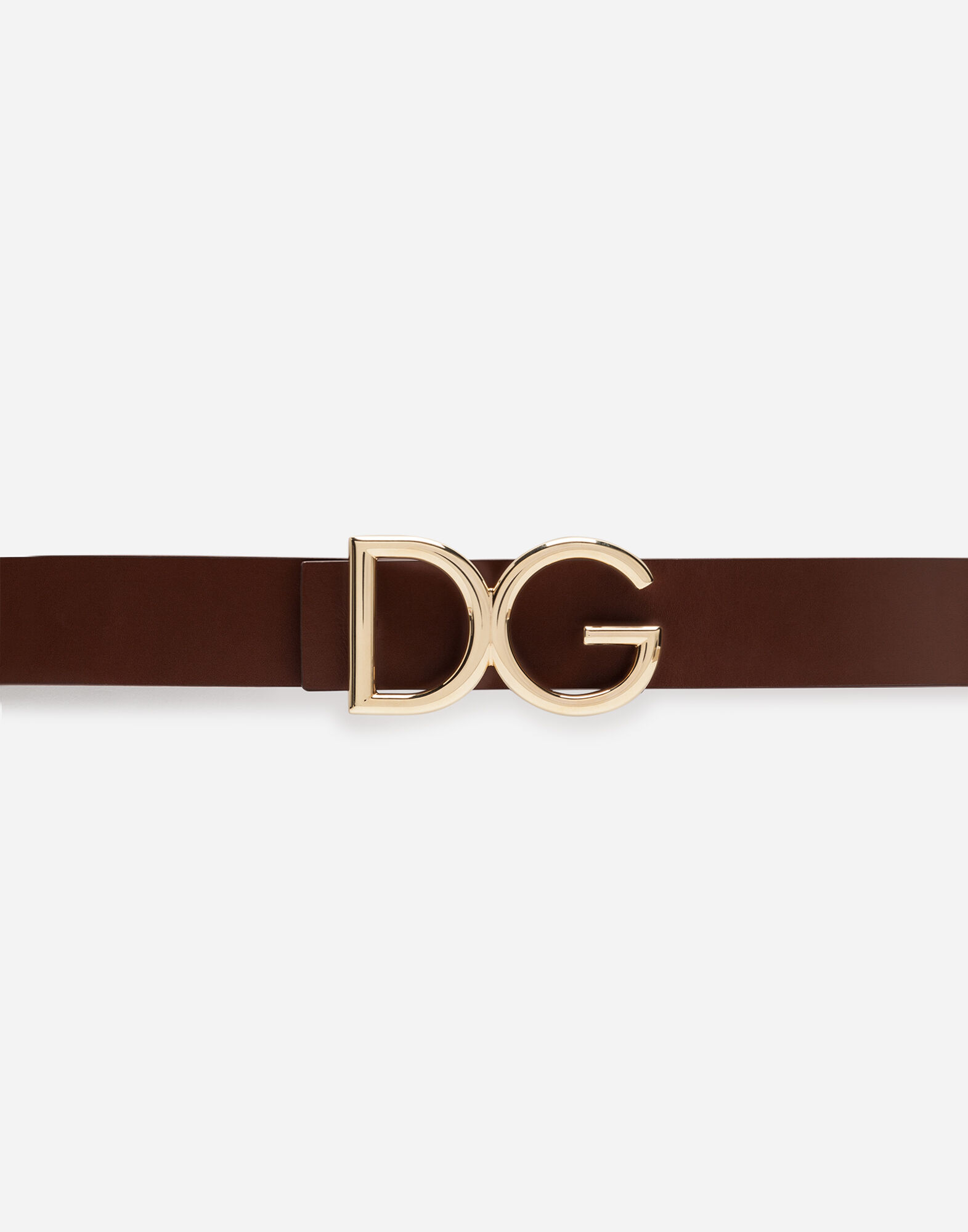 Leather belt with DG logo in BROWN for Men | Dolce&Gabbana®
