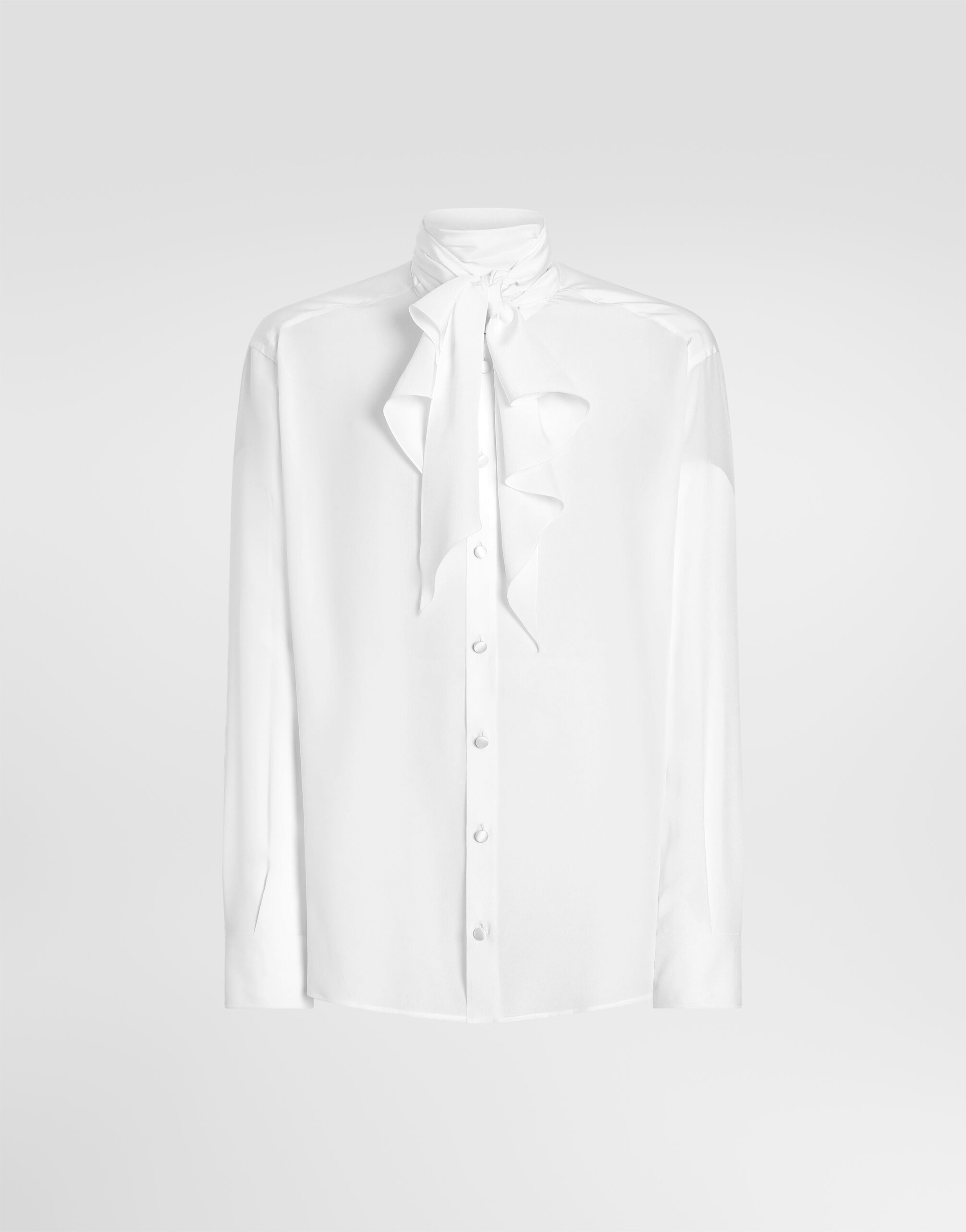 Dolce & Gabbana フリル付き　ホワイト　シャツ　ドルガバ メンズ シャツ：ドレッシー＆カジュアル | ドルチェ＆ガッバーナ®