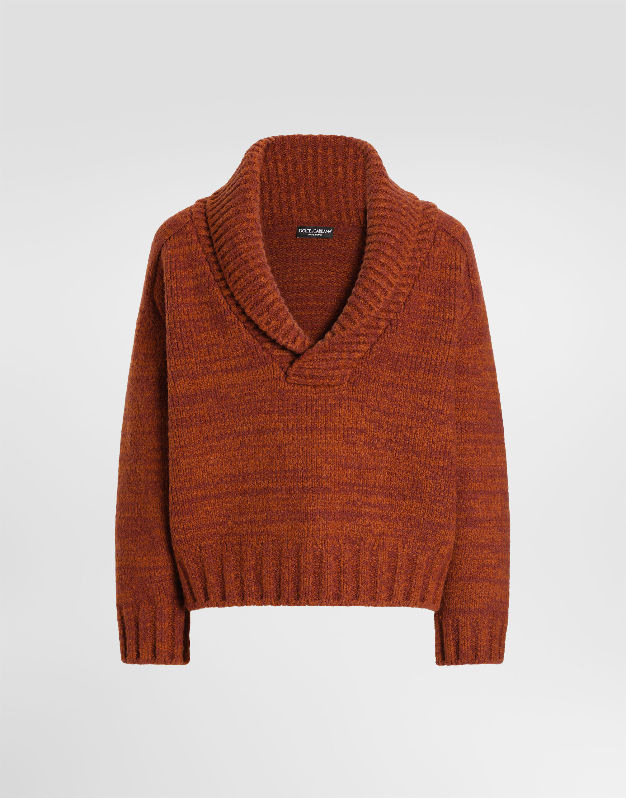 Wool mouliné sweater in Brown for Men | Dolce&Gabbana® US