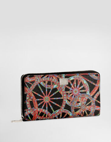 Dolce & Gabbana Cartera en piel de becerro con estampado Carretto Multicolor BP1672A0744