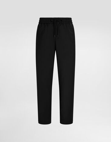 Dolce & Gabbana Structured wool canvas trousers Black GP14UTFURK8
