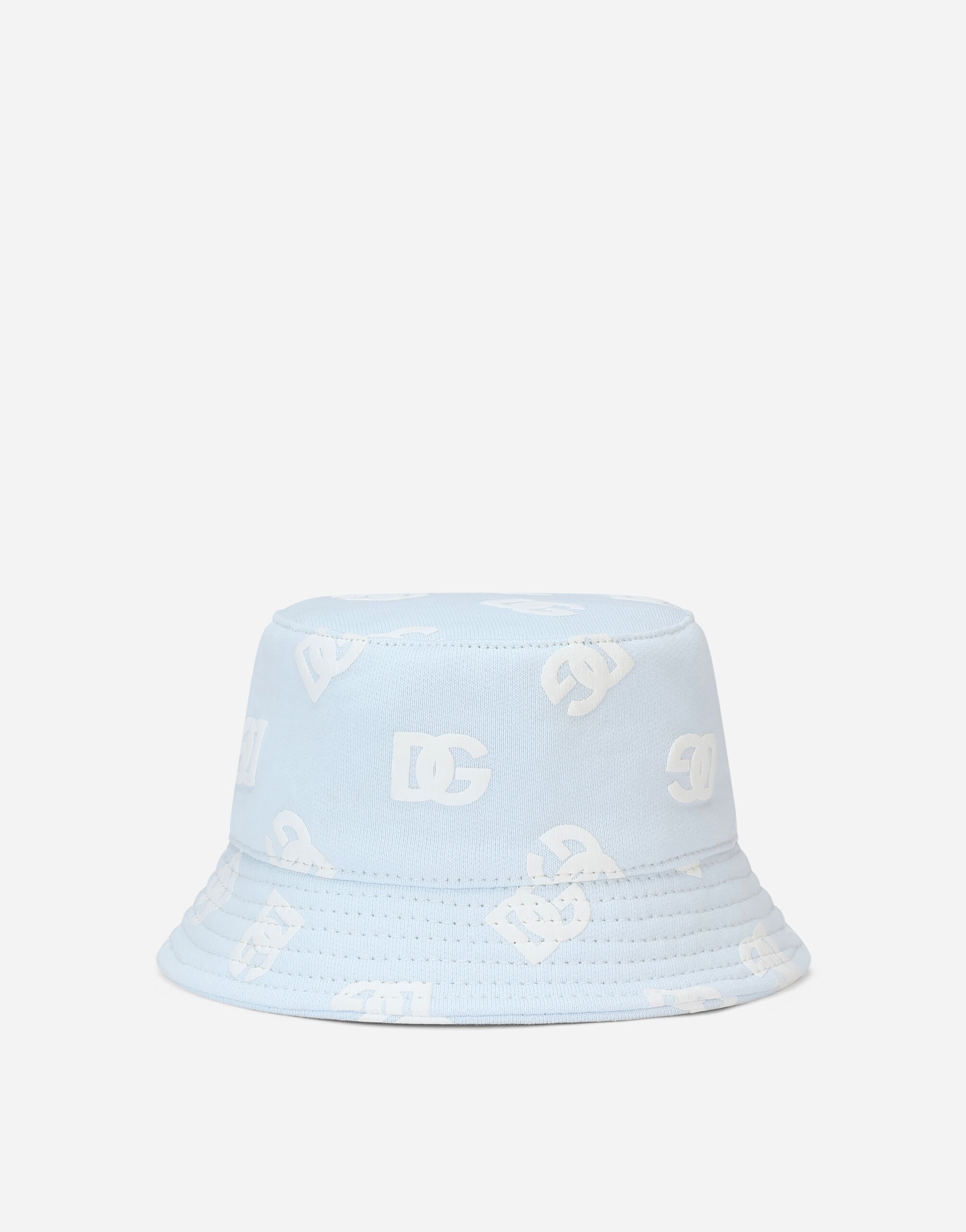 Dolce & Gabbana Bucket hat with all-over DG logo print Pink LNJA88G7EY9