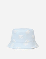Dolce & Gabbana Bucket hat with all-over DG logo print White LNJH68G7EY9