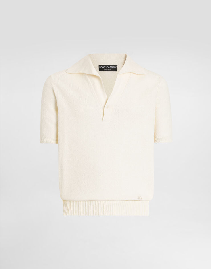 Dolce & Gabbana قميص بولو من مزيج قطن Beige GXZBHZJGMGX