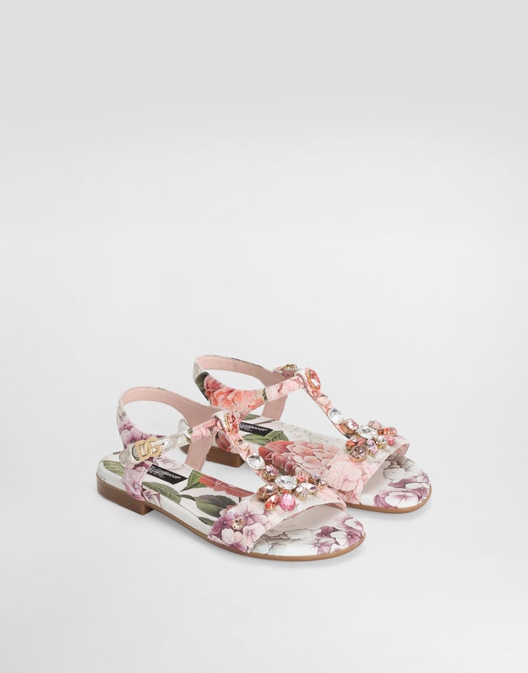Dolce & Gabbana Flower-print cotton sandals Multicolor D11399AZ650