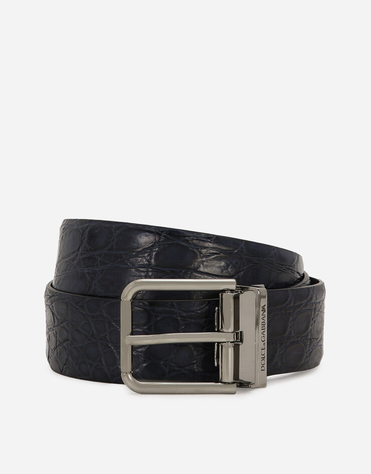 Dolce & Gabbana Crocodile nappa belt Blue BC4078A2107