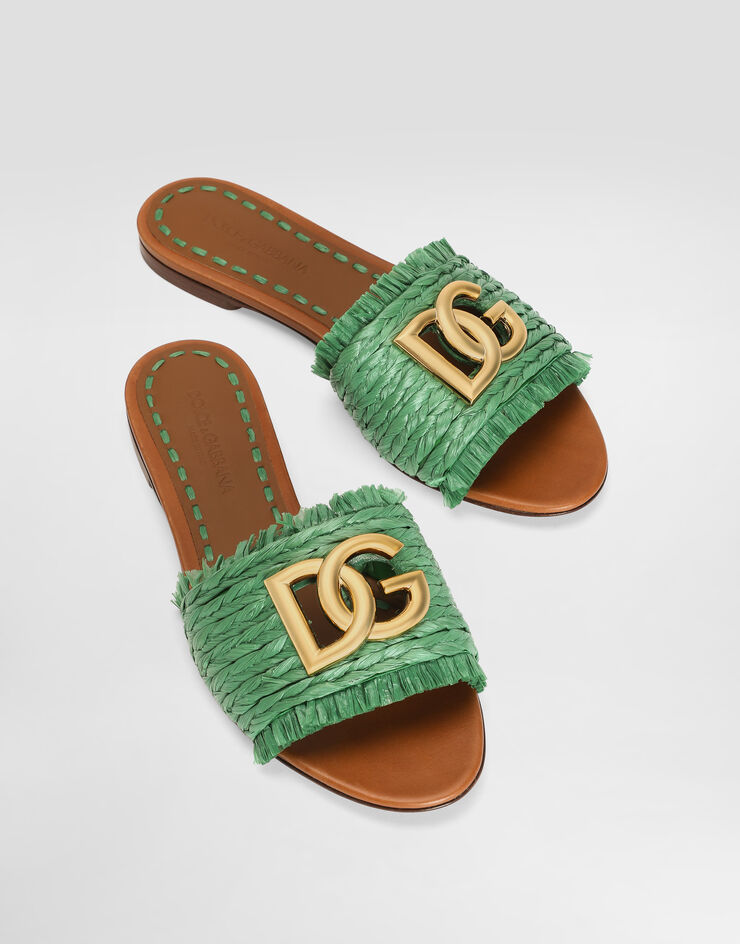 Dolce & Gabbana Raffia slippers Multicolor CQ0646AN217