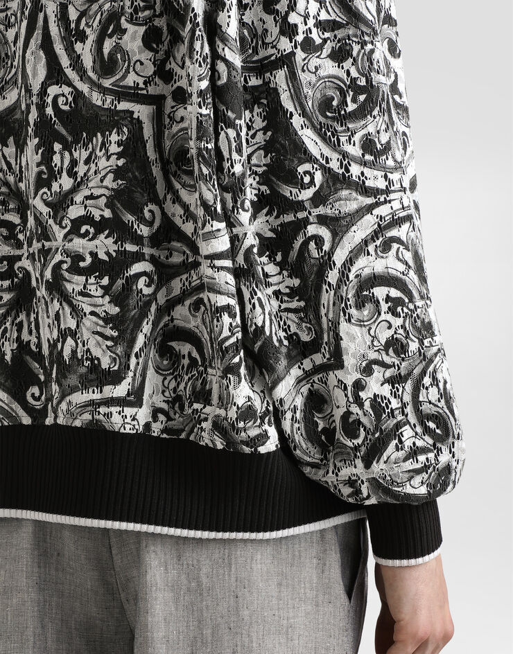 Dolce & Gabbana 마욜리카 프린트 코르도네토 레이스 재킷 멀티 컬러 G9BOSTISMKF