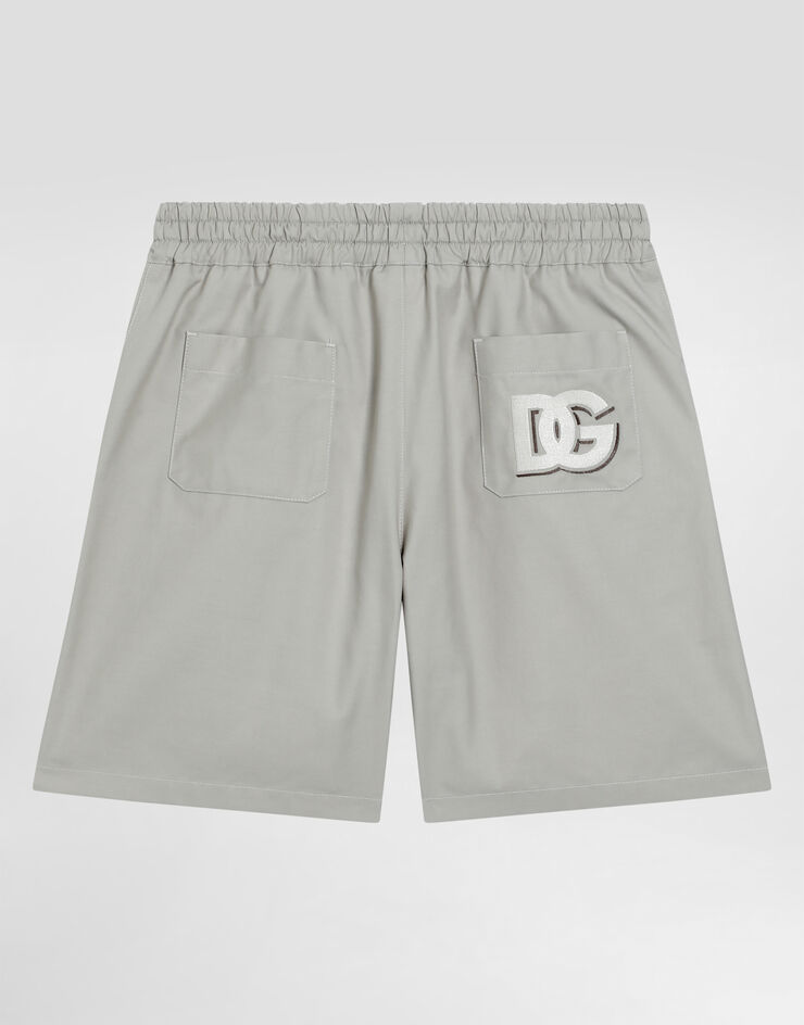 Dolce & Gabbana Bermuda en gabardine à logo DG Beige L43Q65HUMRB