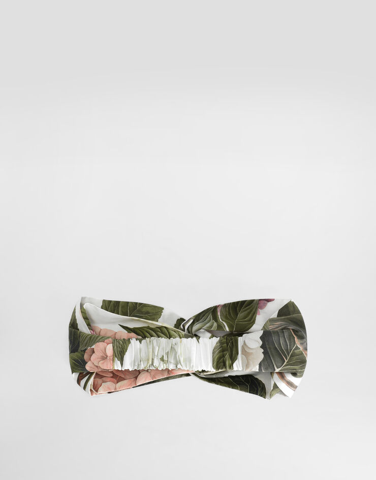 Dolce & Gabbana Hydrangea-print braided poplin headband Multicolor LN5H09HS5UG