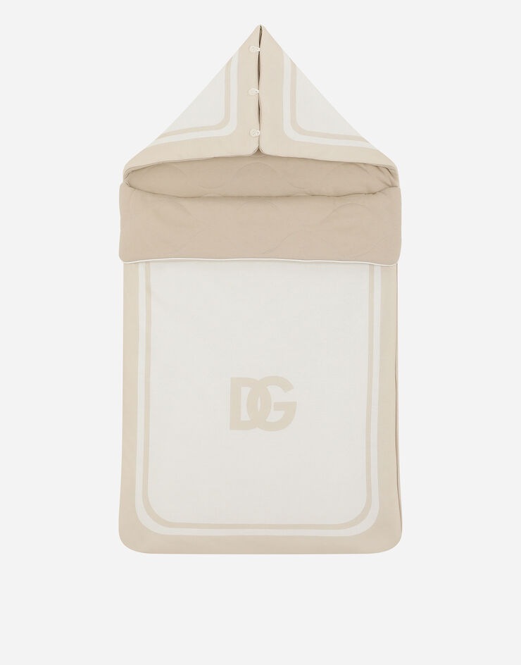 Dolce & Gabbana Конверт для новорожденных, из джерси с принтом логотипа DG бежевый LNJAD8G7L5F