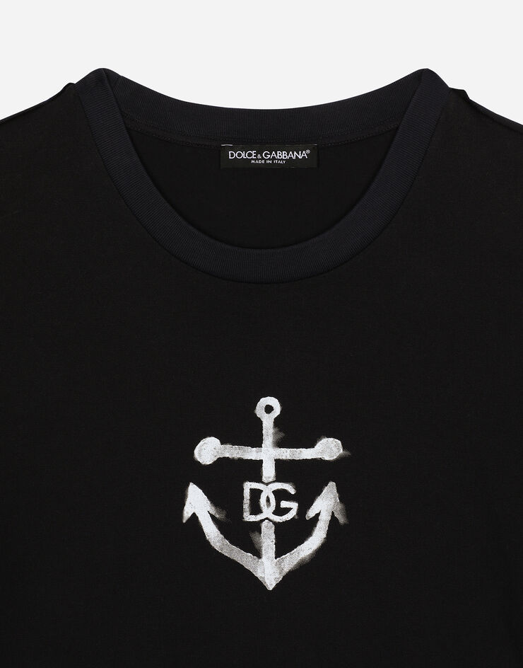 Dolce & Gabbana T-shirt manica corta stampa Marina Blu G8RI4TG7K5X