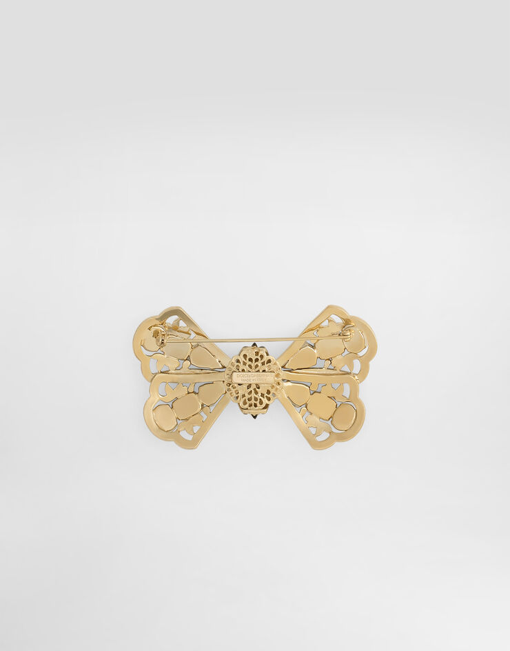 Dolce & Gabbana Sartoria bow brooch with rhinestones Gold WPS1S0W1111