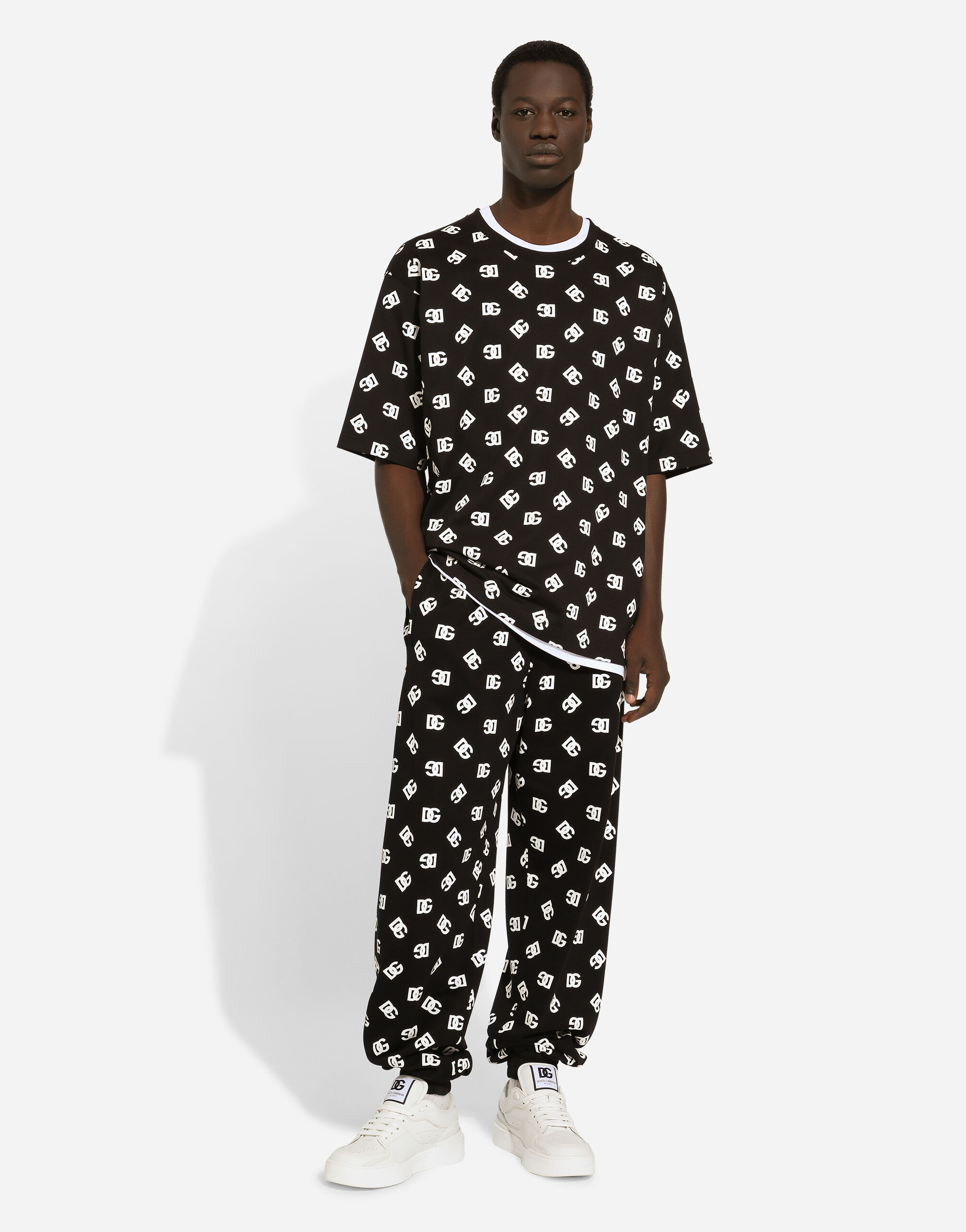 Pantalon de chandal con DG Monogram en Negro de Hombre Dolce Gabbana