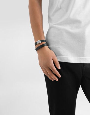 Dolce & Gabbana Calfskin bracelet Black BJ0819AP599