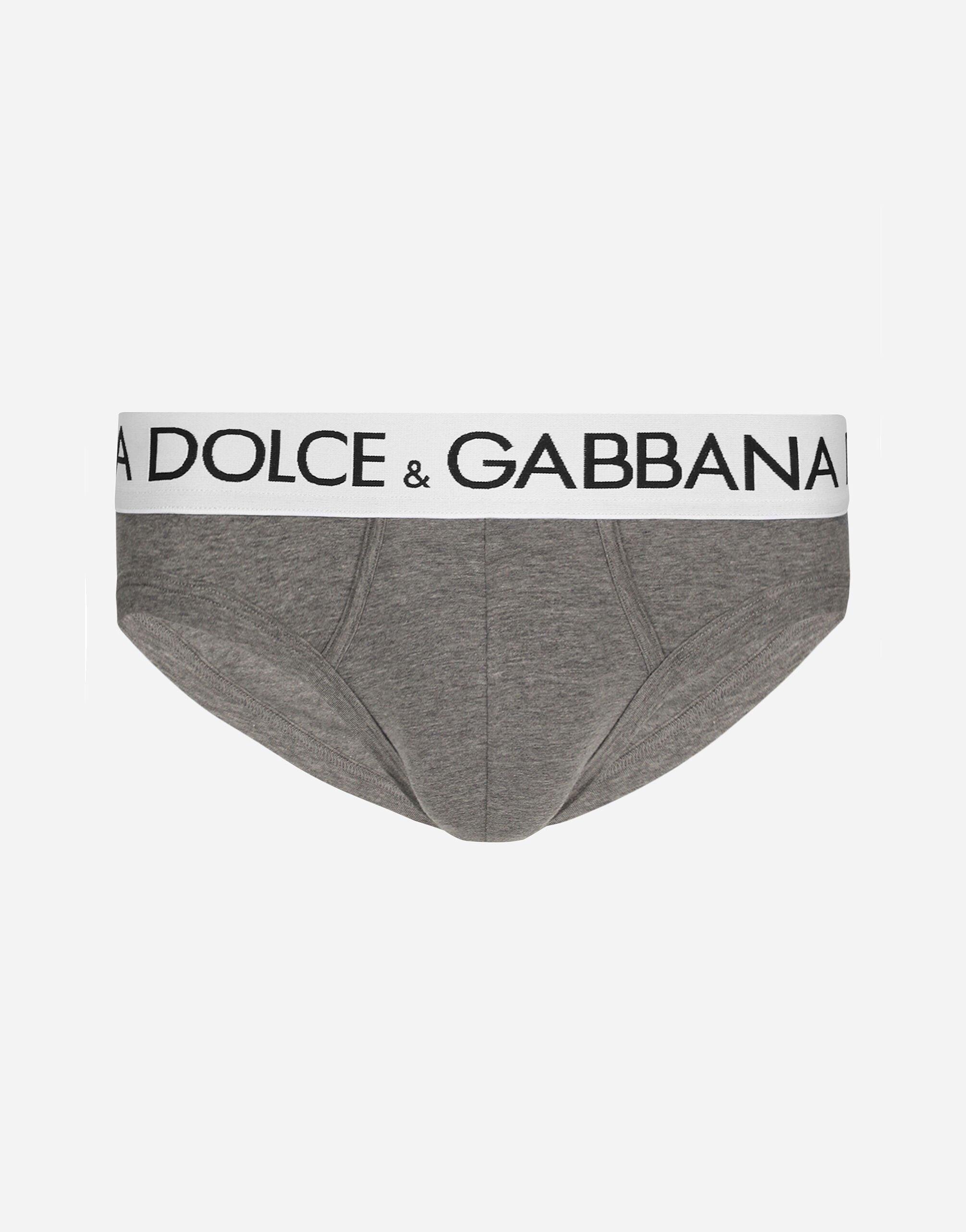 Dolce & Gabbana Mid-rise briefs in two-way stretch cotton jersey Grey M3D03JONN97