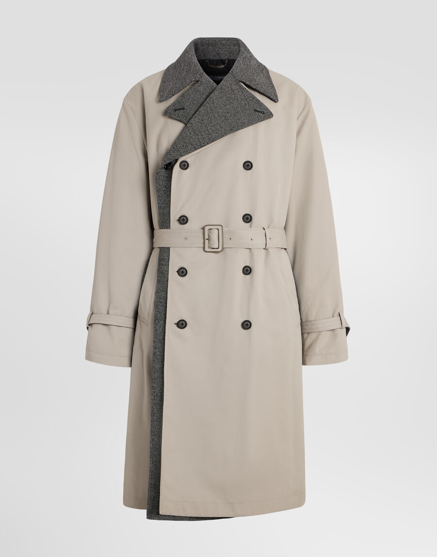 Double-breasted padded trench coat
