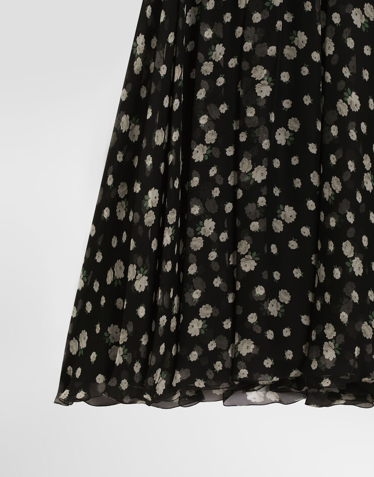 Dolce & Gabbana Small rose and polka dot-print chiffon dress Multicolor F665HTIS12Q