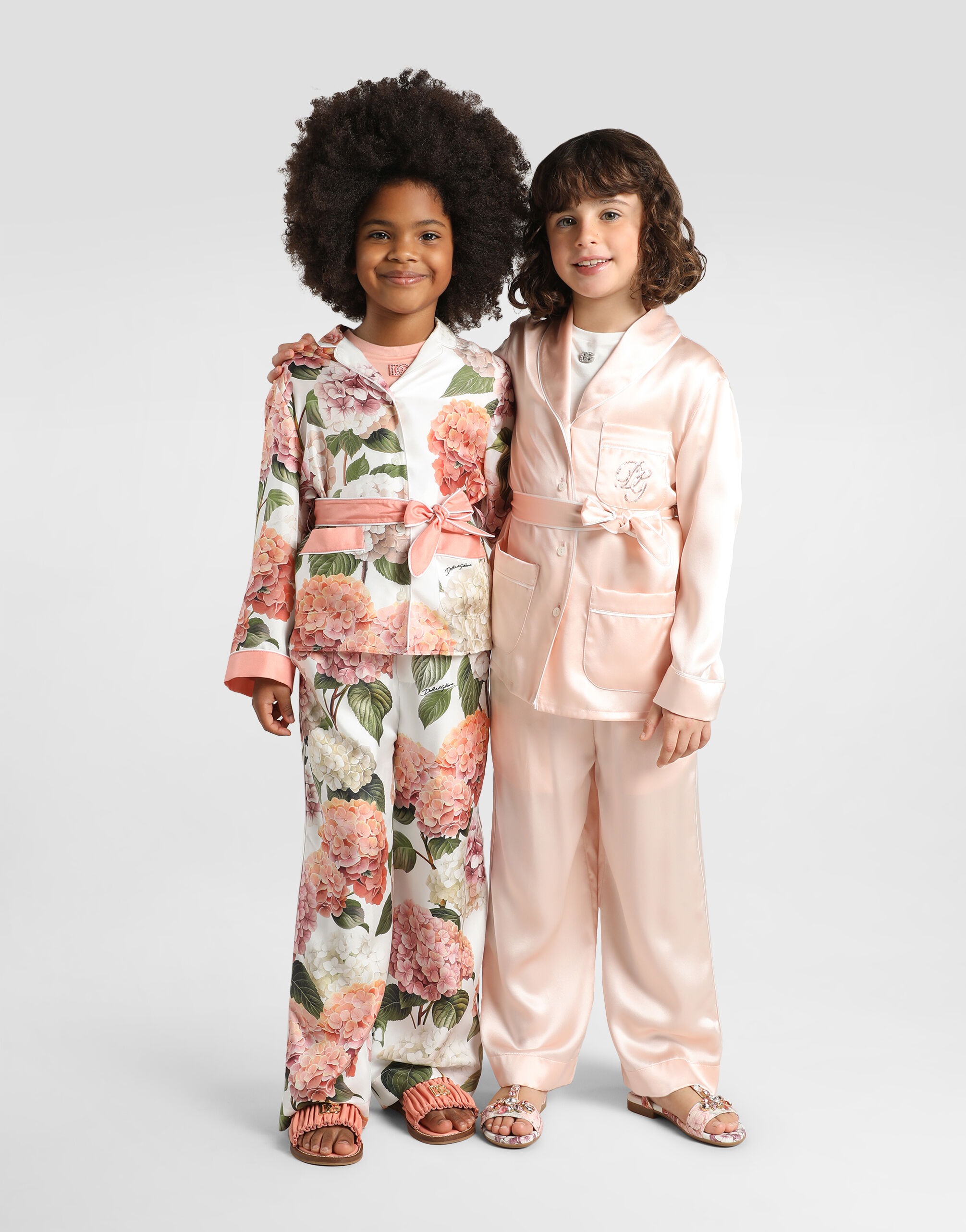Hydrangea-print vanity twill shirt in Multicolor for Girls