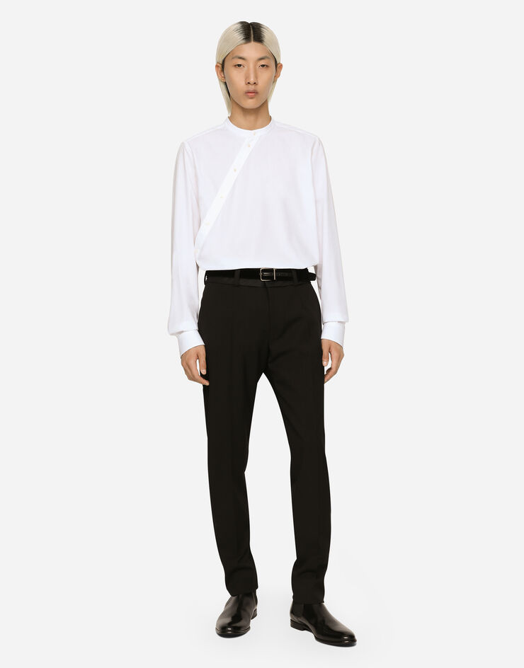 Dolce & Gabbana Pantalone in lana stretch Nero GY7BMTFUBE7