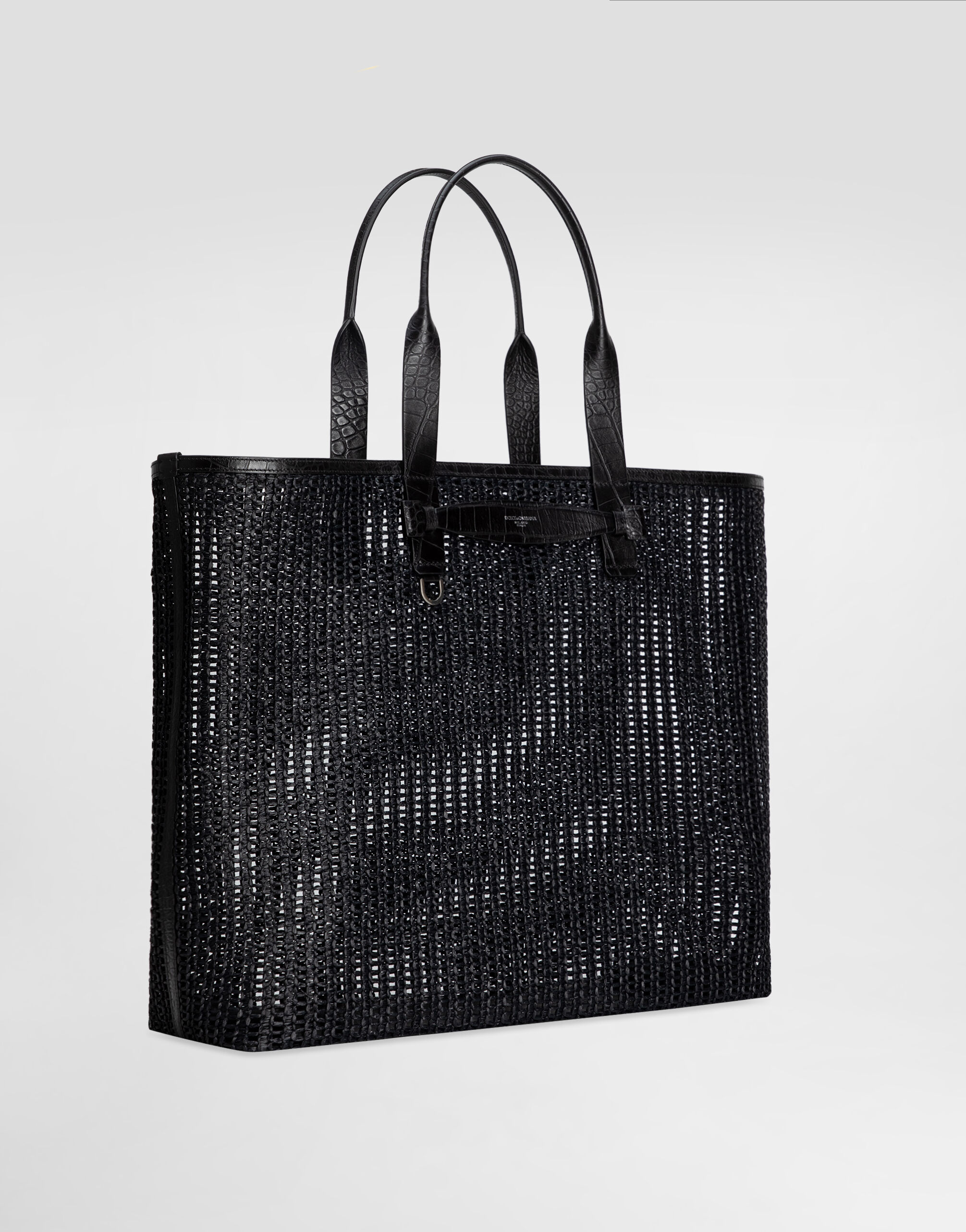 絶妙なデザイン calfskin and mesh Woven Blackのメンズ shopper Dolce&Gabbana® | トートバッグ