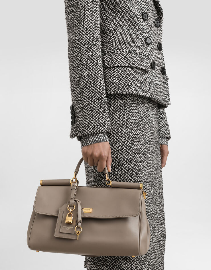 Dolce & Gabbana My Sicily handbag in plongé calfskin Beige BB7782B7321