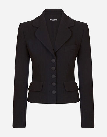 Dolce & Gabbana Kurze jacke Dolce einreihig SCHWARZ F28RLTFURFO