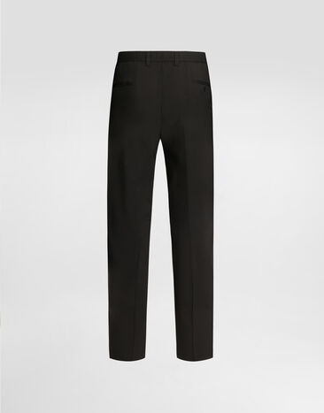 Dolce & Gabbana Stretch wool canvas trousers Black GW13ETFUBFT