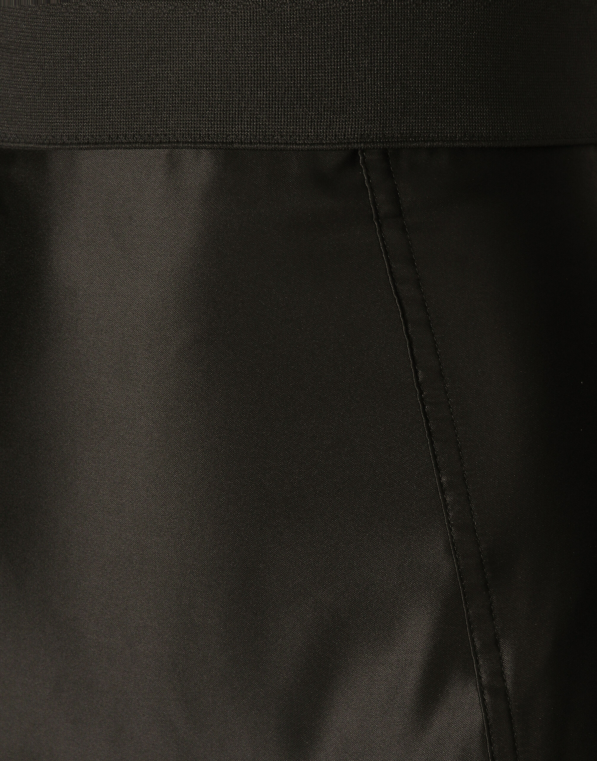 Silk satin and stretch marquisette high-waisted panties in Black