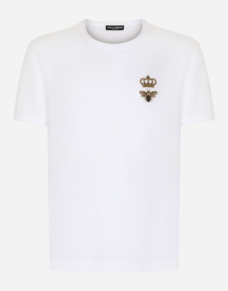 Dolce & Gabbana Camiseta de algodón con bordado Blanc G8PV1ZG7WUQ