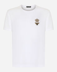 Dolce & Gabbana Cotton T-shirt with embroidery Black G8KK1TFU7EN