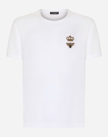 Dolce & Gabbana Camiseta de algodón con bordado Estampado G8PB8THI7Z2