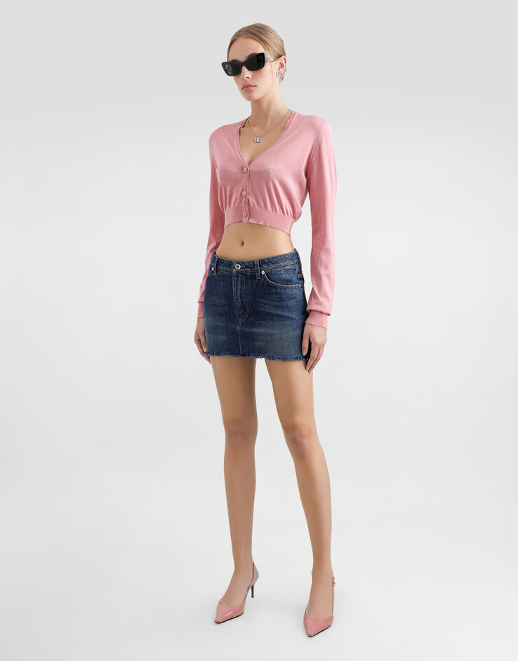 Dolce & Gabbana Cropped silk cardigan Dolce & Gabbana Cropped silk cardigan Pink FXV84TJBSLJ