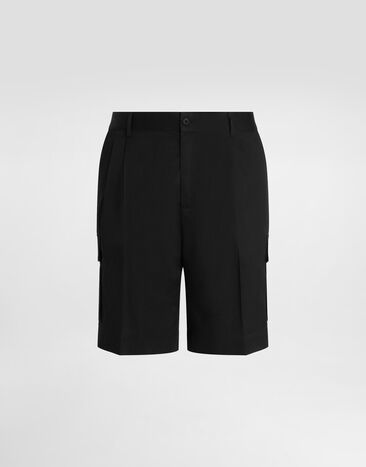 Dolce & Gabbana 코튼 카고 쇼츠 블랙 GP0Y2TFUFNV