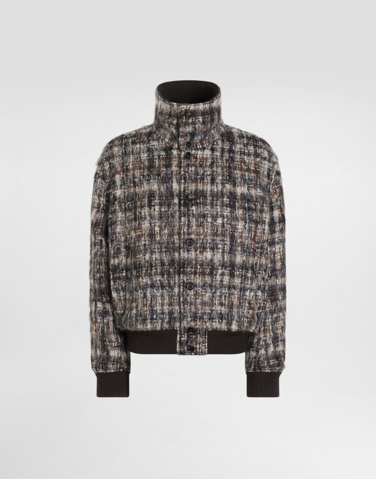 Dolce & Gabbana Blouson bomber en mélange mohair à carreaux Dolce & Gabbana Blouson bomber en mélange mohair à carreaux Multicolore G9CNATFQZA1