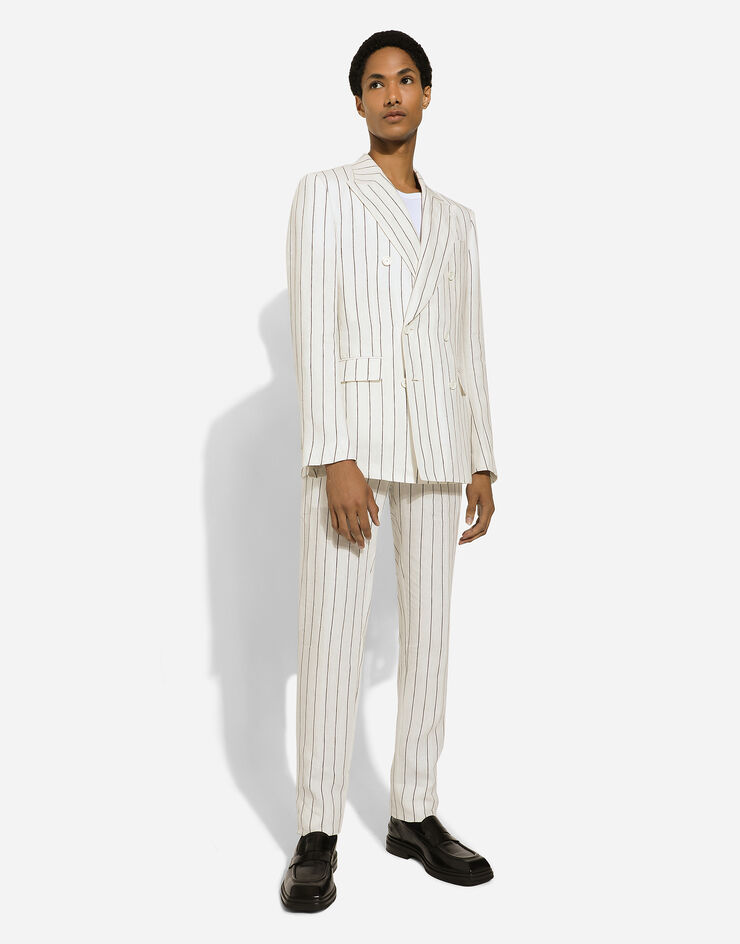 Dolce & Gabbana Pinstripe linen pants White GY7BMTFR4A4