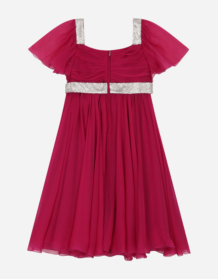 DolceGabbanaSpa Short-sleeved chiffon dress Multicolor L53DN5G7KA1