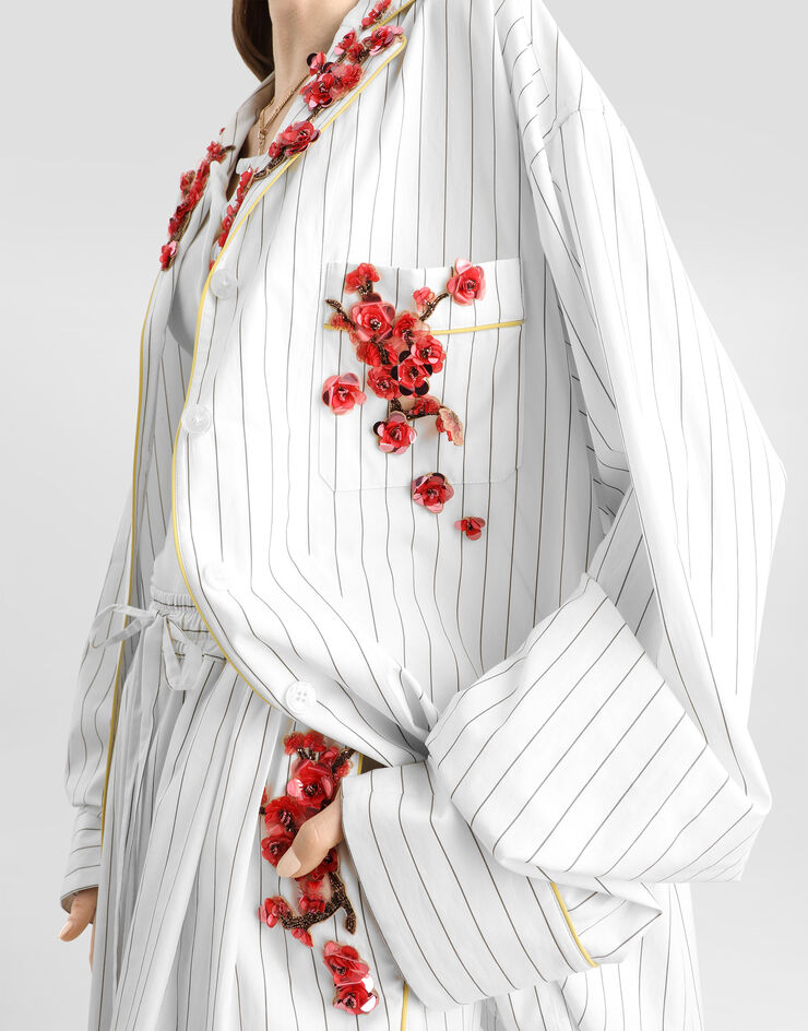 Dolce & Gabbana Striped poplin shirt Multicolor F5U37ZFR52B