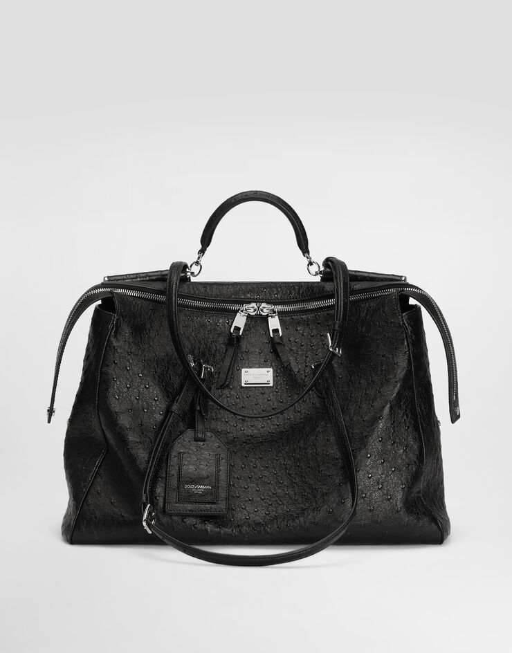 Dolce & Gabbana Vittoria handbag in ostrich leather Dolce & Gabbana Vittoria handbag in ostrich leather Black BM7825A8K00
