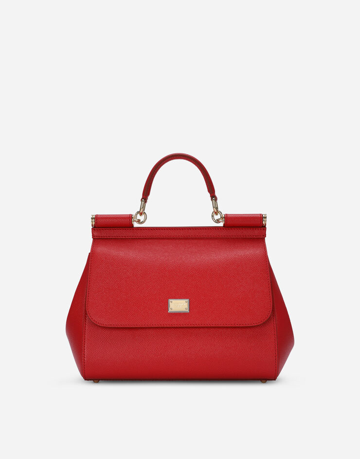 Dolce & Gabbana Mittelgrosse Sicily tasche aus dauphine-leder ROSSO BB6002A1001