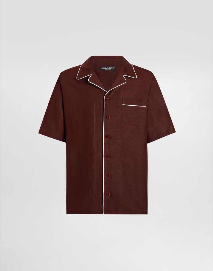 Dolce & Gabbana Hawaiihemd aus Leinenstoff Mehrfarbig G5NF5TFU4MC