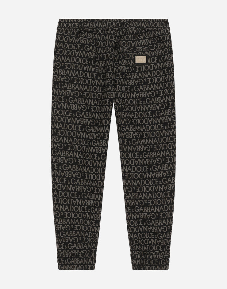 Dolce&Gabbana Cotton sports pants with jacquard logo Multicolor L44P32HJMPB