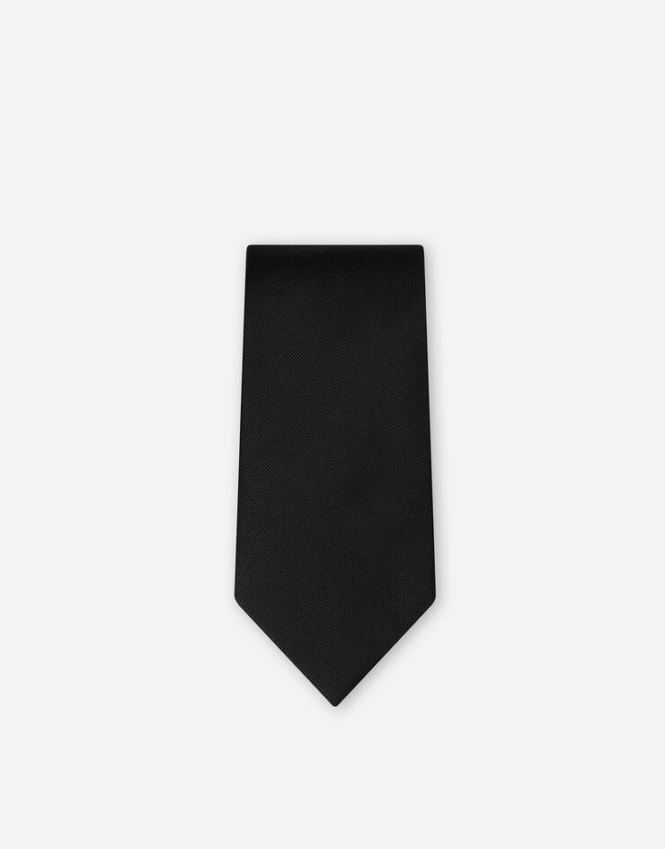 Dolce & Gabbana ربطة عنق حرير مدببة 10 سم أسود GT167EG0U46