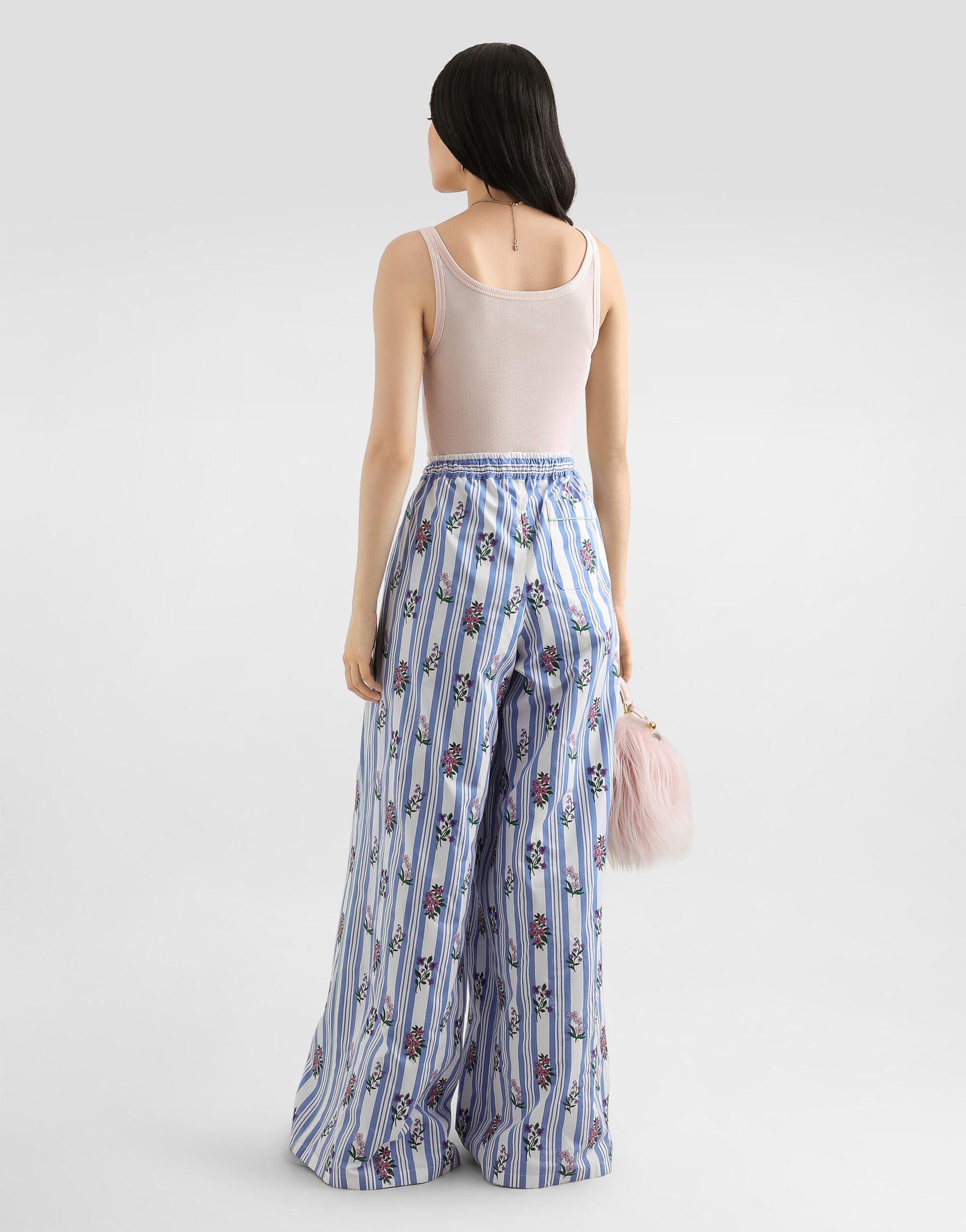 Ribbed tank top in Pink for Women | Dolce&Gabbana®
