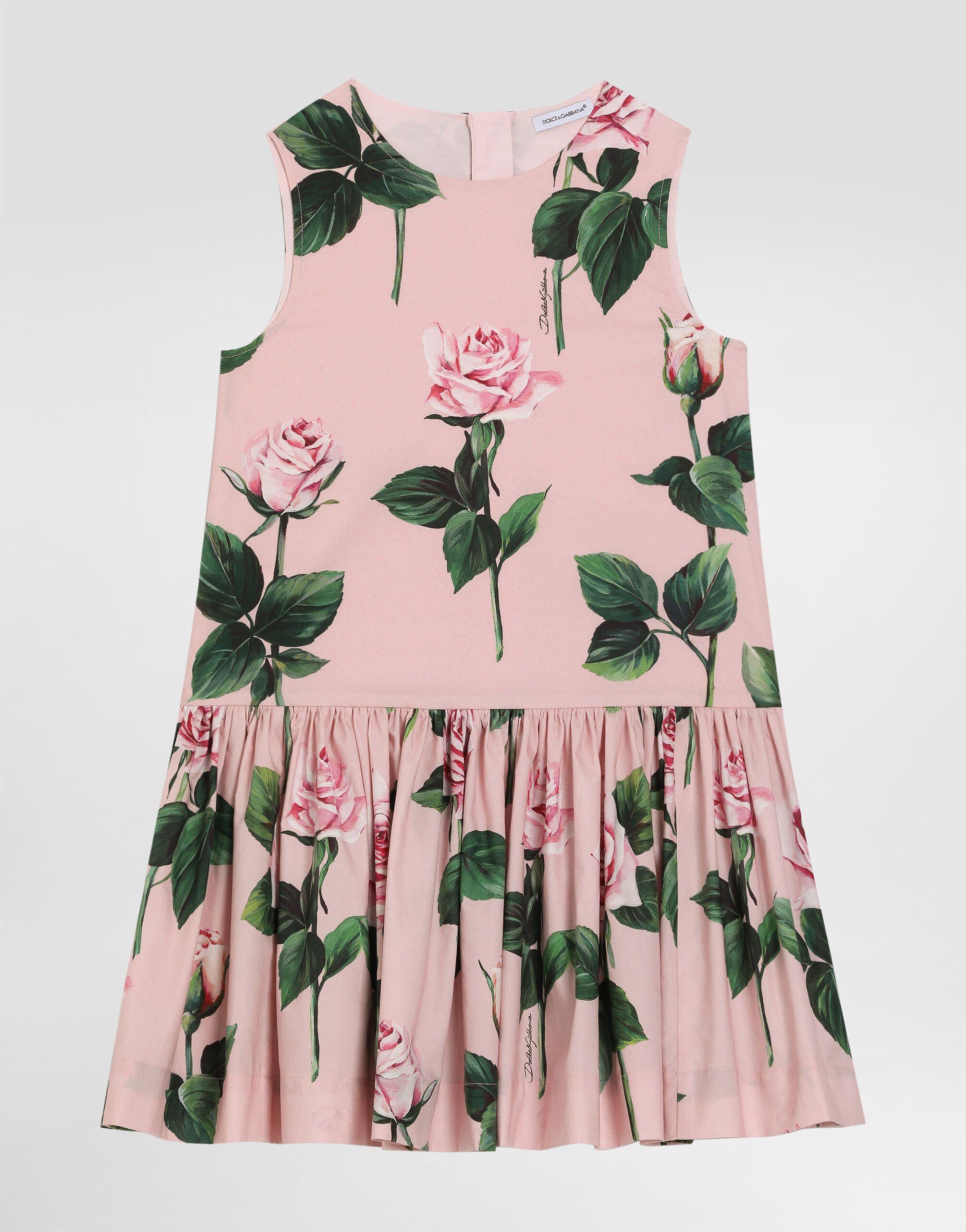 ワンピース DOLCE&GABBANA Kids Dress Rose-print poplin dress in Print for Girls | Dolce&Gabbana® US