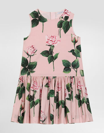 Dolce & Gabbana Rose-print poplin dress Print L5JTNDFSG9W