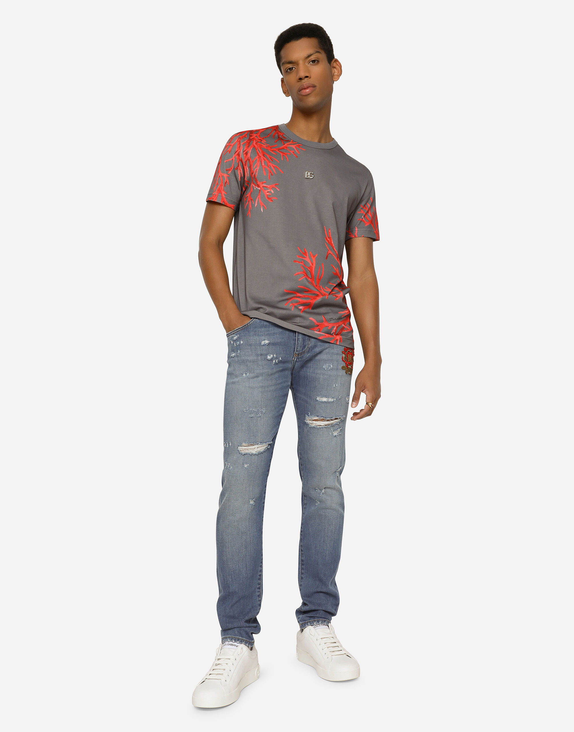 DOLCE&GABBANA★マルチカラーデザインTシャツ マルチカラーのメンズ T-SHIRT M/CORTA GIRO | Dolce&Gabbana®
