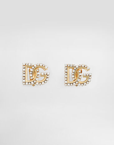 Dolce & Gabbana Earrings with rhinestone-detailed DG logo Gold WER4C1W1111